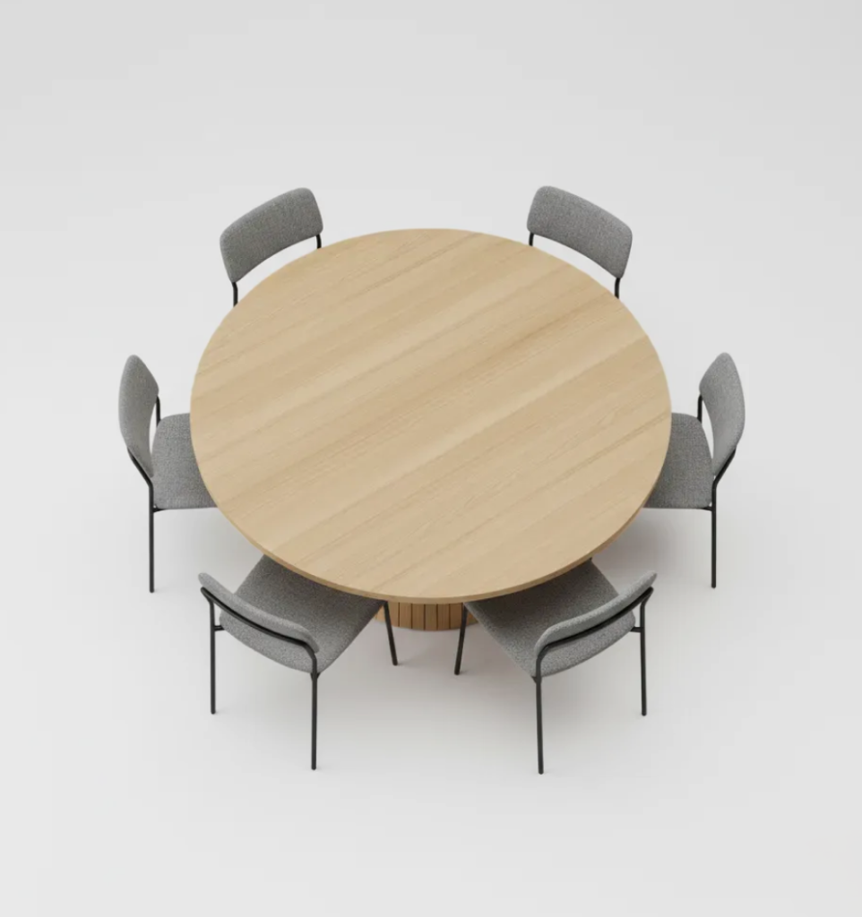 ScandiCraft Round Wooden Dining Table