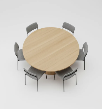 ScandiCraft Round Wooden Dining Table