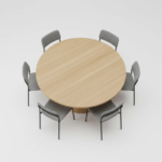 ScandiCraft Round Wooden Dining Table
