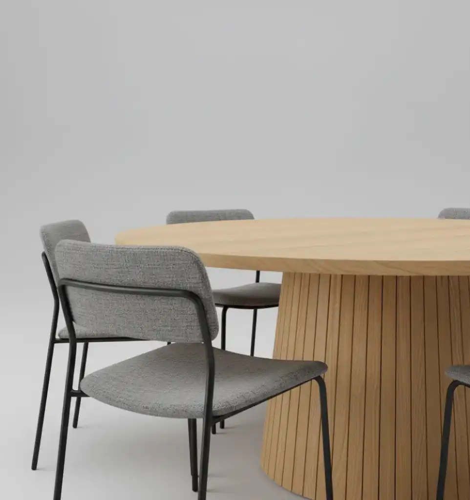ScandiCraft Round Wooden Dining Table